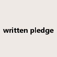 written pledge是什么意思