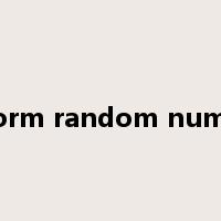 uniform random numbers是什么意思