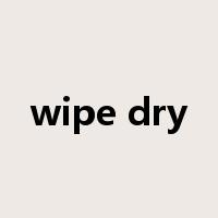 wipe dry是什么意思