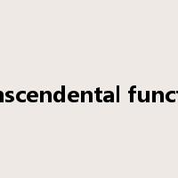 transcendental function是什么意思