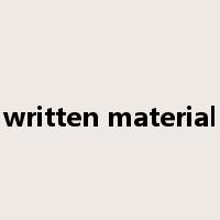 written material是什么意思
