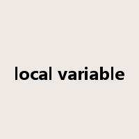 local variable是什么意思