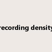 recording density是什么意思