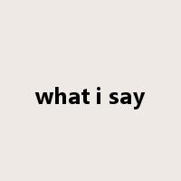 what i say是什么意思
