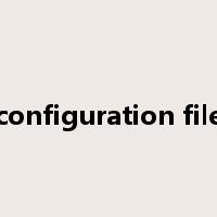 configuration file是什么意思