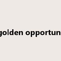 a golden opportunity是什么意思