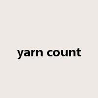 yarn count是什么意思