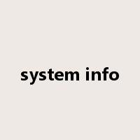 system info是什么意思