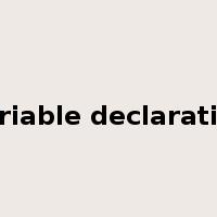 variable declaration是什么意思