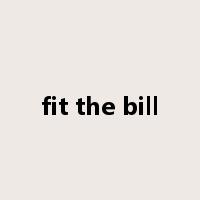 fit the bill是什么意思