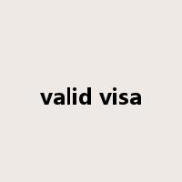 valid visa是什么意思