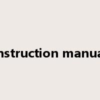 instruction manual是什么意思