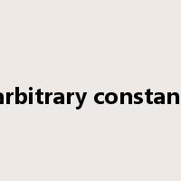 arbitrary constant是什么意思