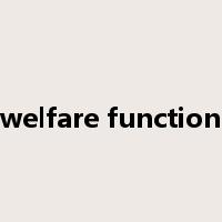 welfare function是什么意思