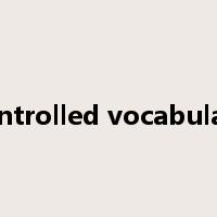 controlled vocabulary是什么意思