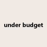 under budget是什么意思