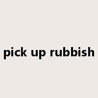 pick up rubbish是什么意思