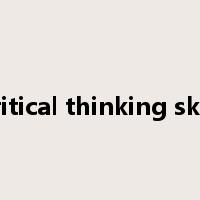 critical thinking skill是什么意思