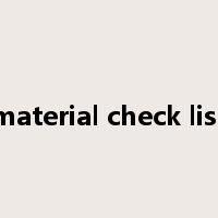 material check list是什么意思