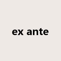ex ante是什么意思