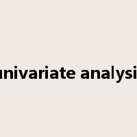 univariate analysis是什么意思