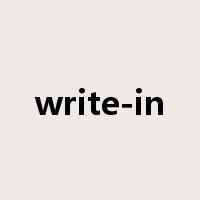 write-in是什么意思