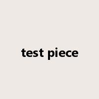 test piece是什么意思