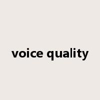 voice quality是什么意思
