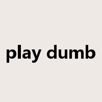 play dumb是什么意思