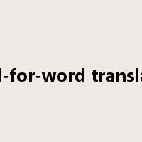 word-for-word translation是什么意思