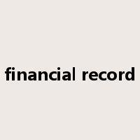 financial record是什么意思