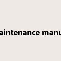 maintenance manual是什么意思