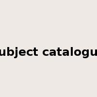 subject catalogue是什么意思