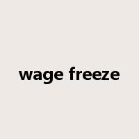 wage freeze是什么意思