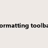 Formatting toolbar是什么意思