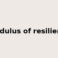 modulus of resilience是什么意思