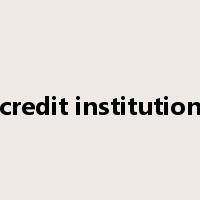 credit institution是什么意思