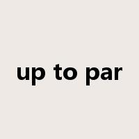 up to par是什么意思