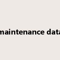 maintenance data是什么意思