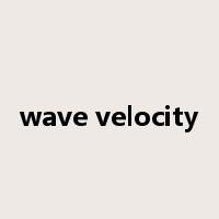 wave velocity是什么意思