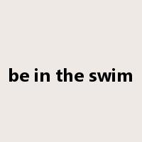 be in the swim是什么意思