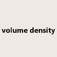 volume density是什么意思
