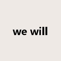 we will是什么意思