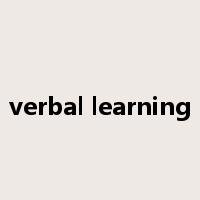 verbal learning是什么意思