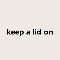 keep a lid on是什么意思