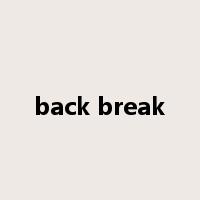 back break是什么意思