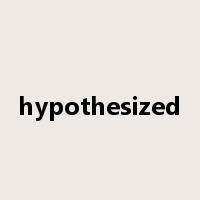 hypothesized是什么意思