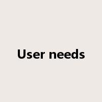 User needs是什么意思
