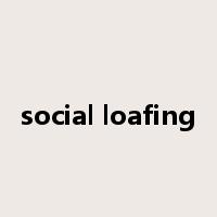 social loafing是什么意思