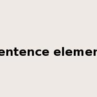 sentence element是什么意思